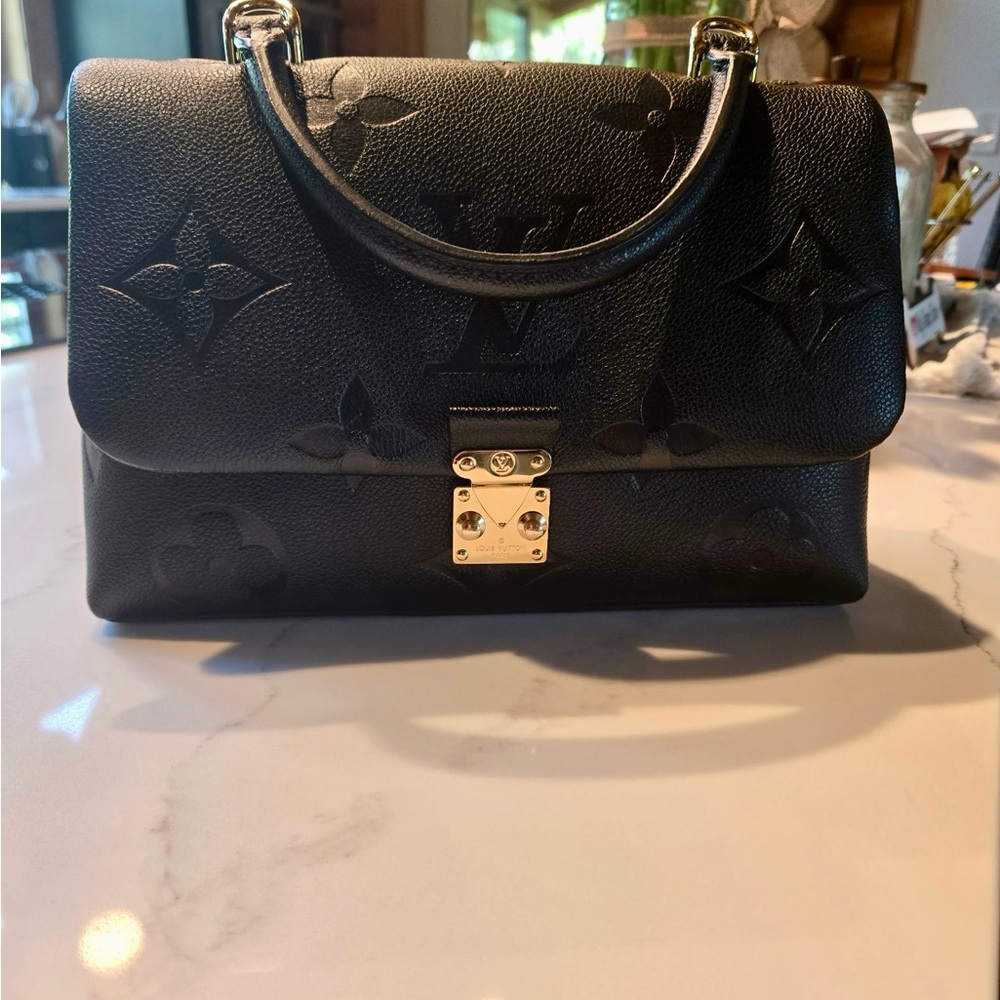 Louis Vuitton Madeleine Black Embossed Leather Top-Handle Satchel-Gold Hardware - Picture 6 of 16